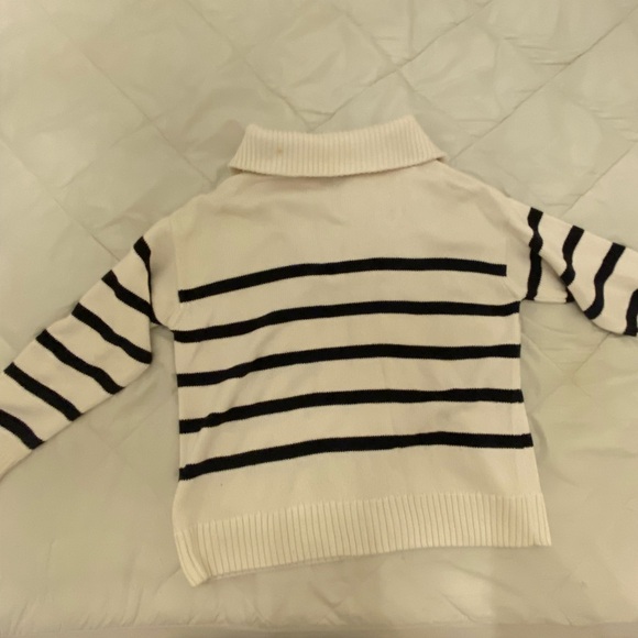 Zara Cream and Black Striped Sweater - Picture 2 of 4